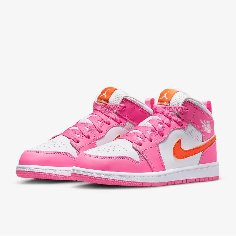 Nike Air Jordan 1 Mid Pinksicle Orange White Shoes DX3239-681 9C TD